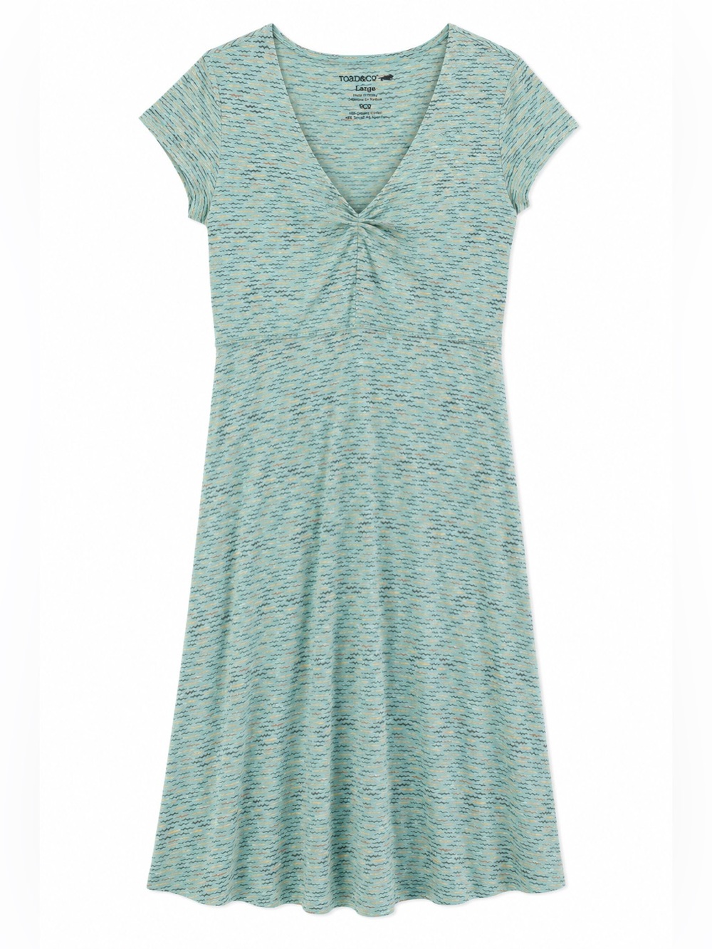 Toad & Co Organic Cotton blend Midi Coastal wave dress size Large - Picture 2 of 7